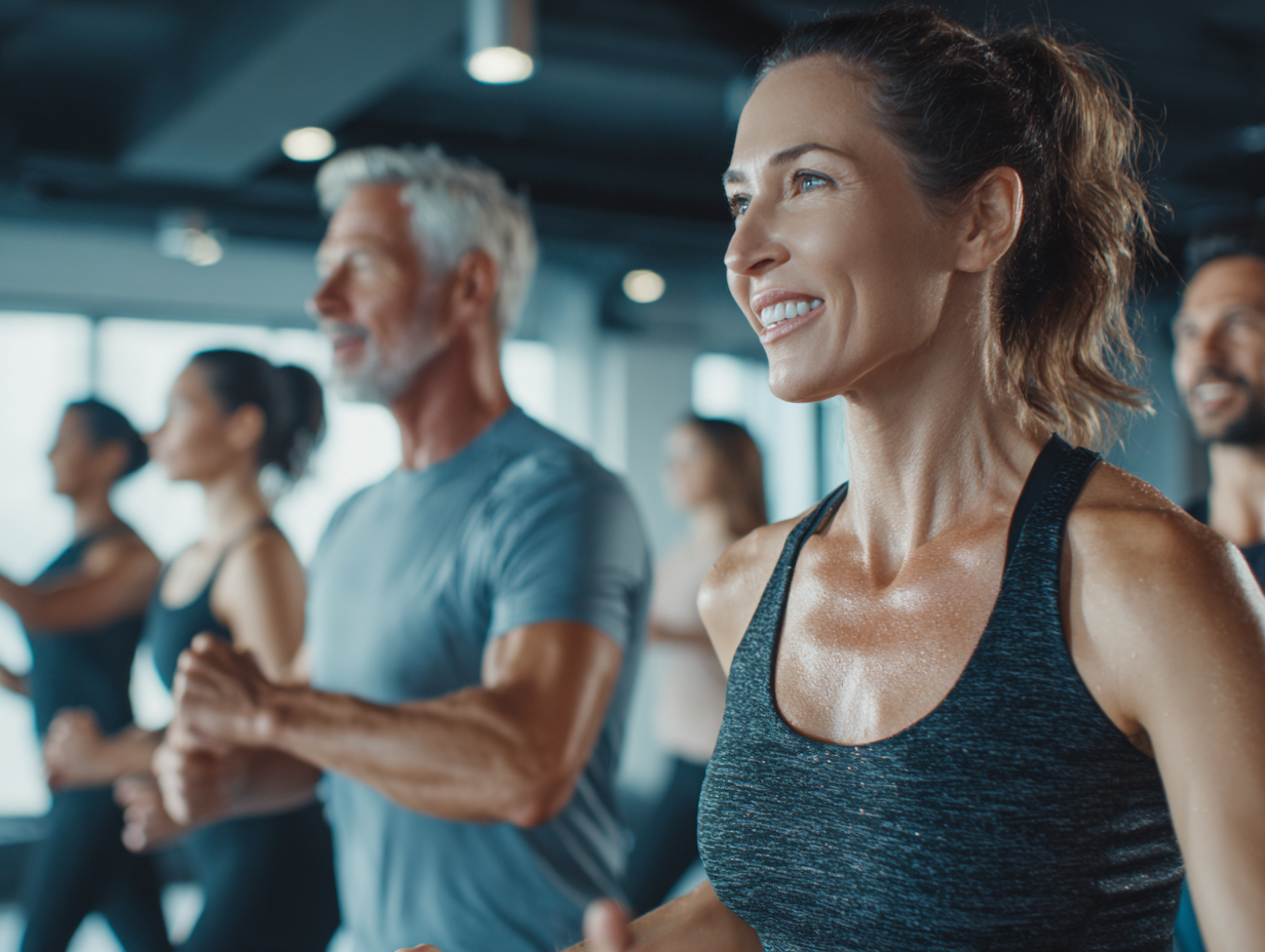 Професійний тренер допомагає людині виконувати вправу